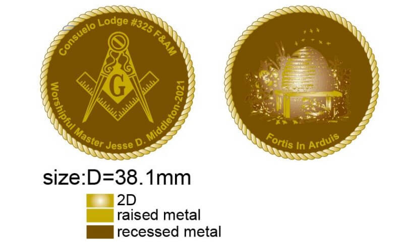 Masonic Challenge Coins mockup