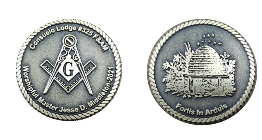 Masonic Challenge Coins physical product