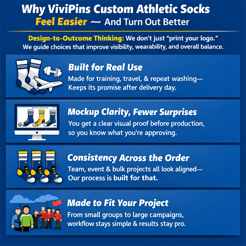 Why ViviPins Custom Athletic Socks Feel Easier — And Turn Out Better