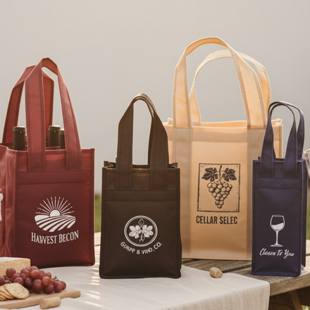 Non Woven 1-6 Bottle Wine Tote Bags