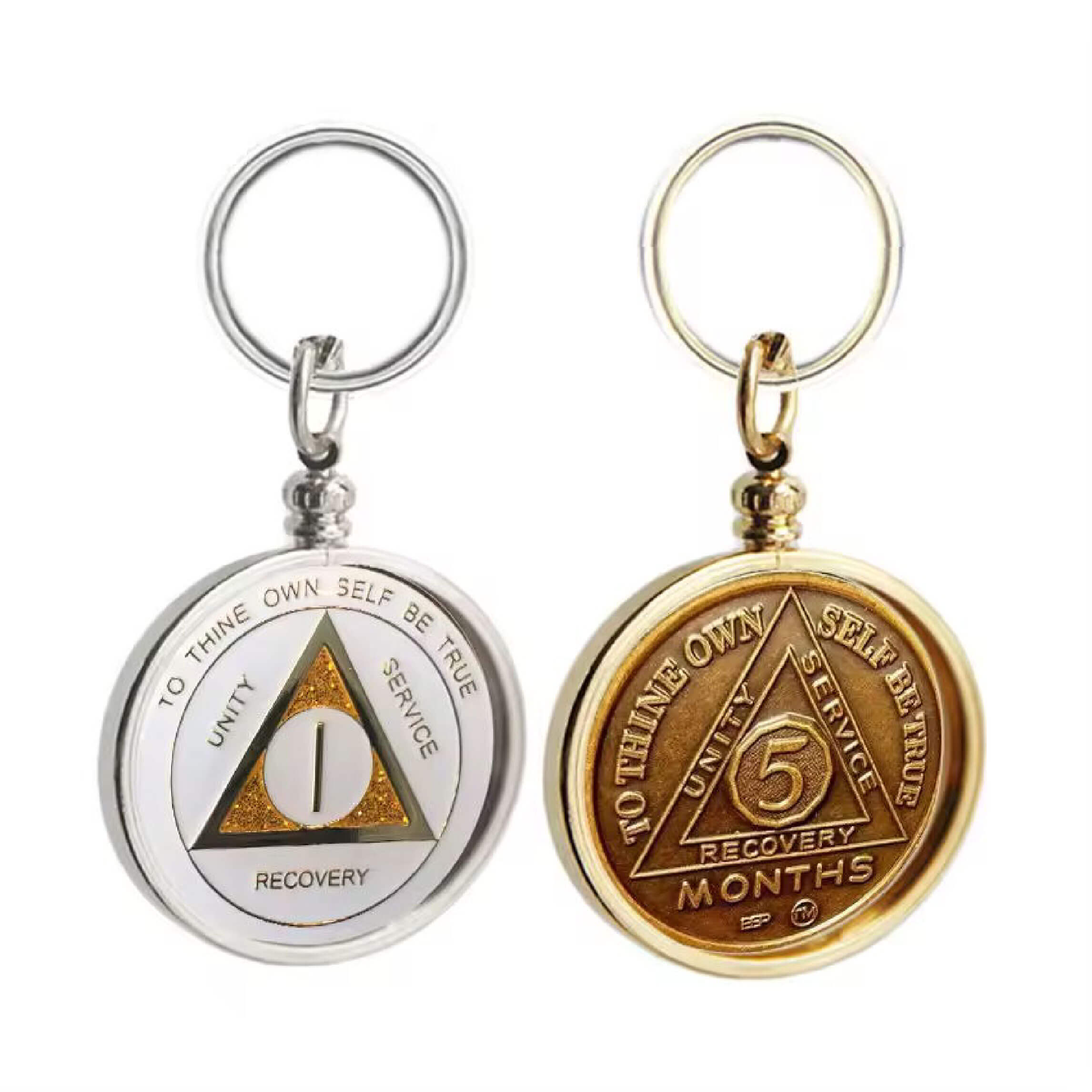 Silver Gold 1-10 Years Alcoholics Anonymous Medallion AA